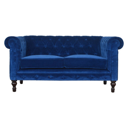 Royal Blue Velvet Chesterfield Sofa - Luxe Home Comforts