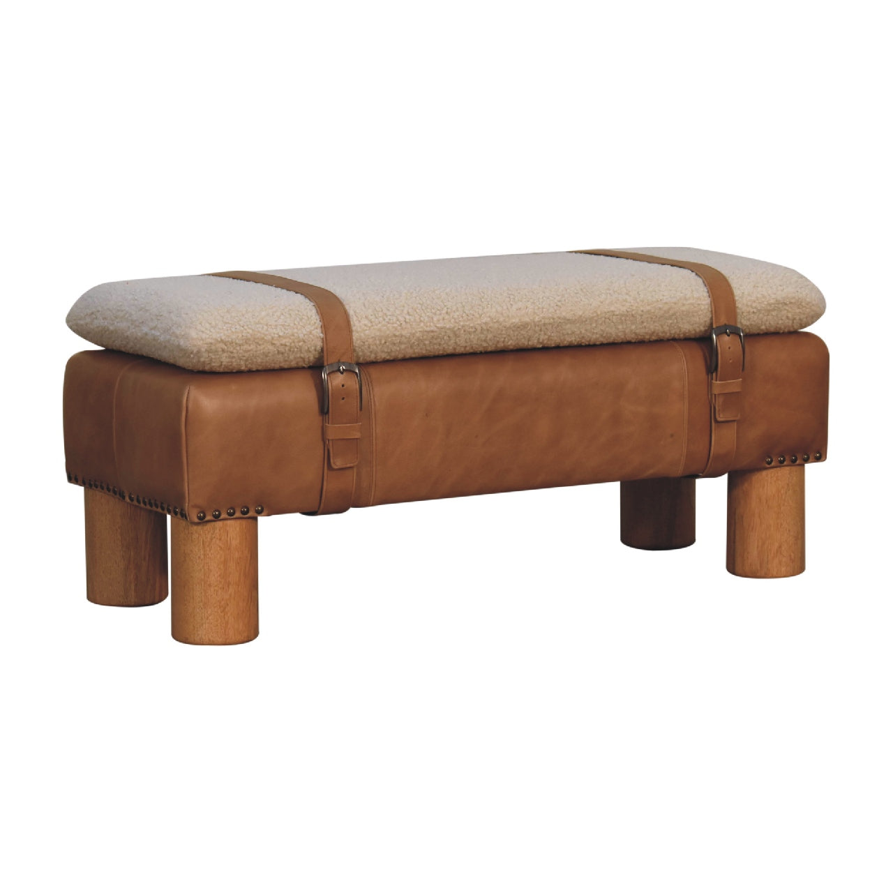 Strapped Cyclinder Bench - Luxe Home Comforts