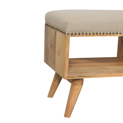 Studded Linen Open Bench - Luxe Home Comforts