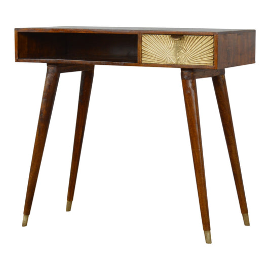 Sunrise Gold Carved Writing Desk - Luxe Home Comforts
