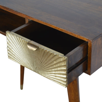 Sunrise Gold Carved Writing Desk - Luxe Home Comforts