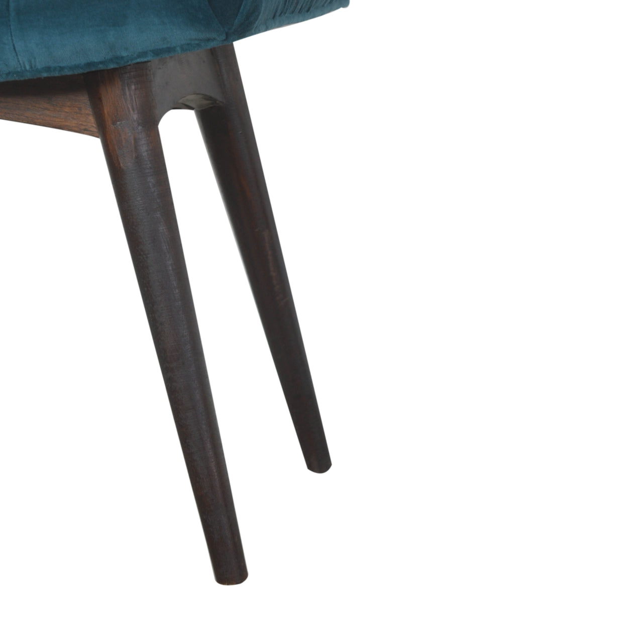 Teal Cotton Velvet Curved Bench - Luxe Home Comforts