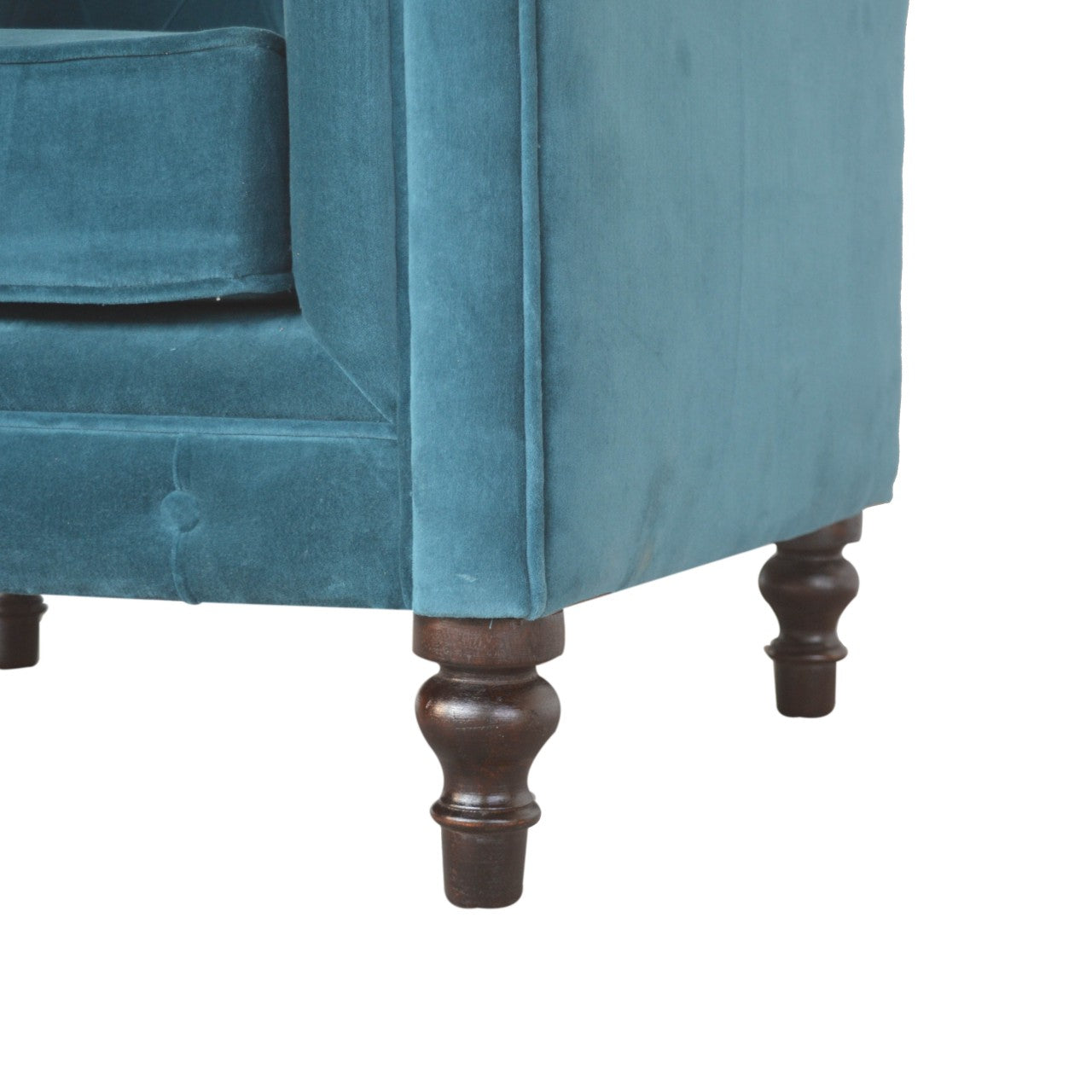 Teal Velvet Chesterfield Armchair - Luxe Home Comforts