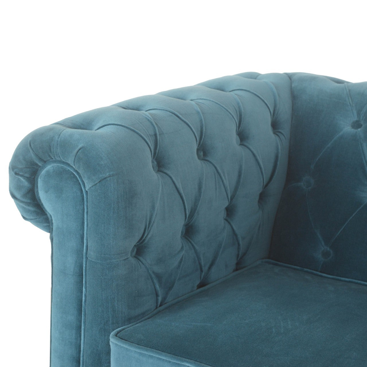 Teal Velvet Chesterfield Armchair - Luxe Home Comforts