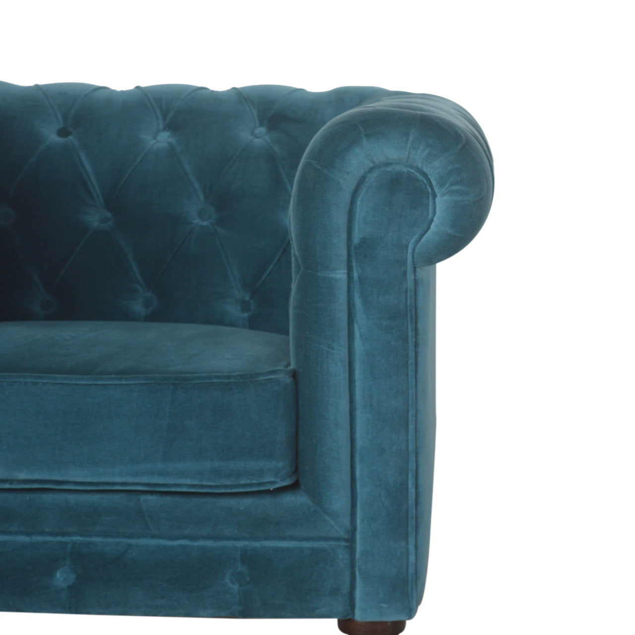 Teal Velvet Chesterfield Armchair - Luxe Home Comforts
