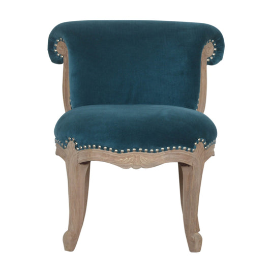 Teal Velvet Studded Chair - Luxe Home Comforts