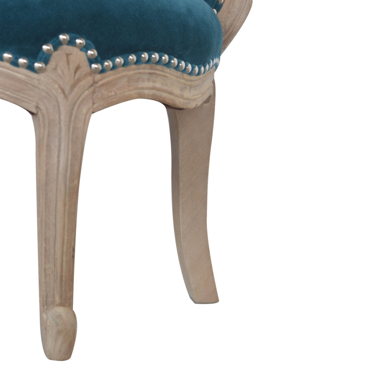Teal Velvet Studded Chair - Luxe Home Comforts