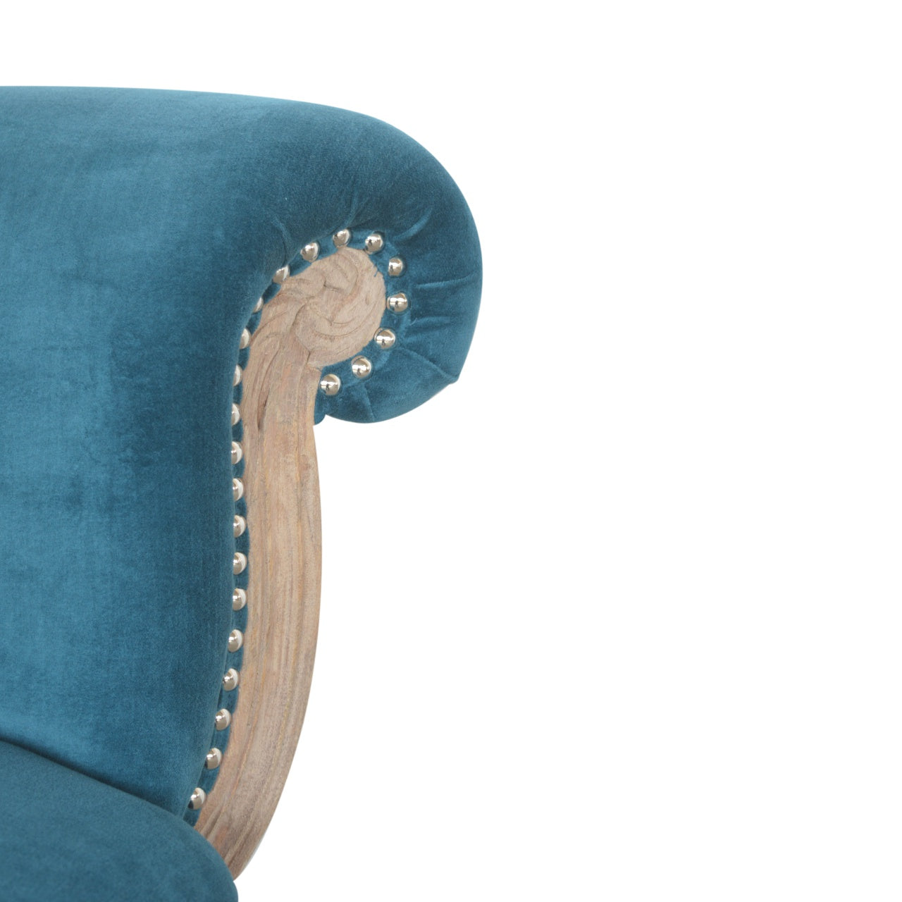 Teal Velvet Studded Chair - Luxe Home Comforts
