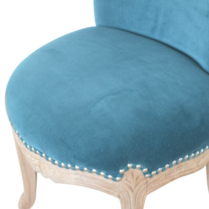 Teal Velvet Studded Chair - Luxe Home Comforts