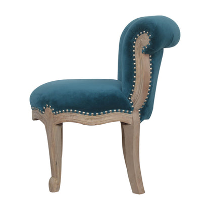 Teal Velvet Studded Chair - Luxe Home Comforts