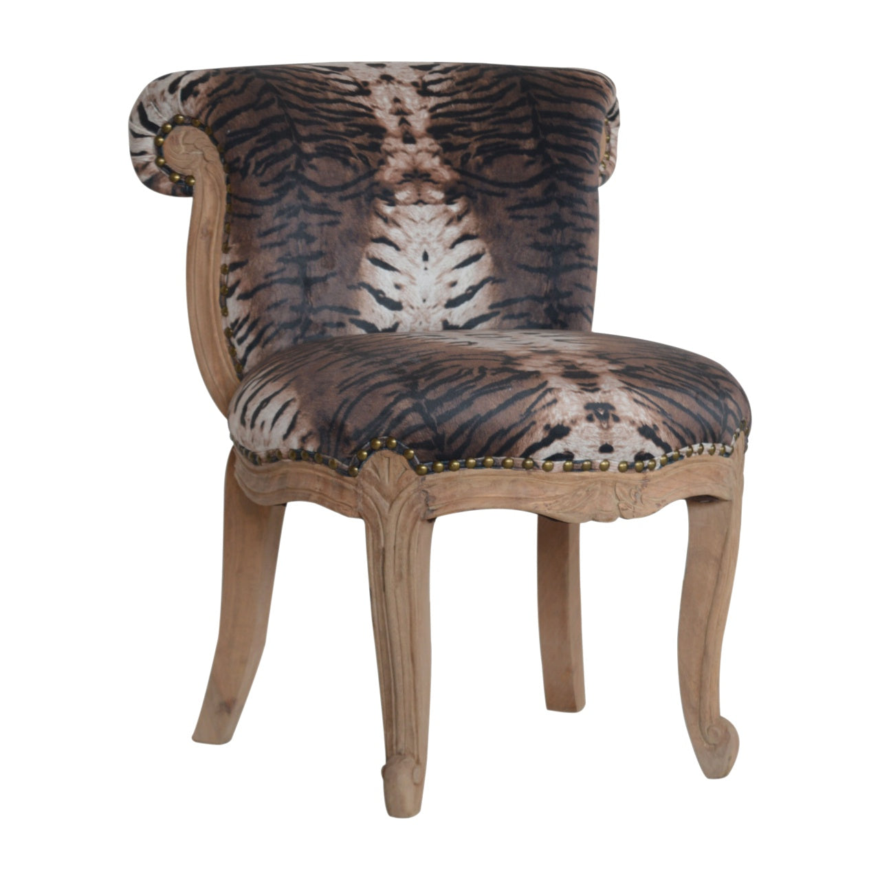 Tiger Printed Studded Chair - Luxe Home Comforts