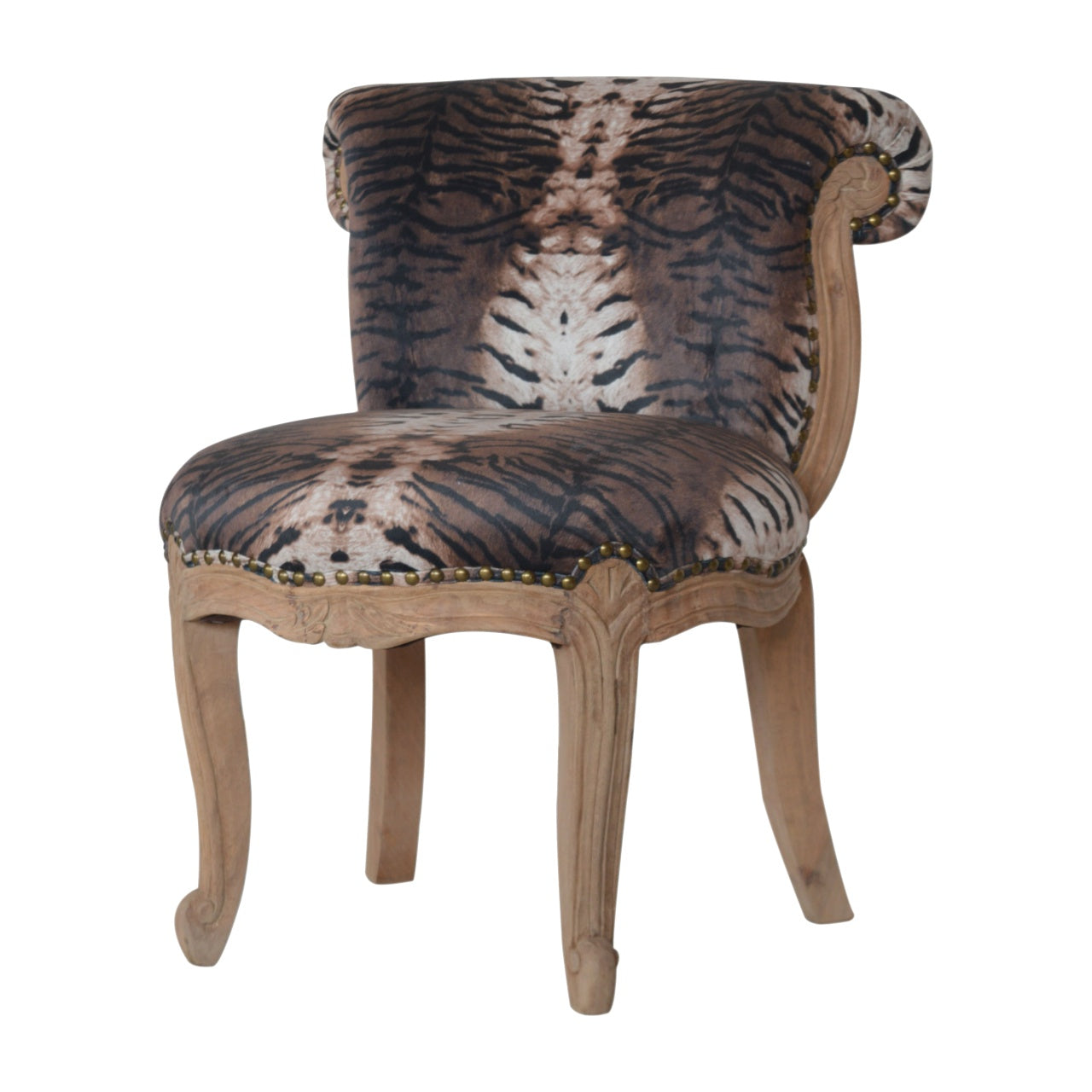 Tiger Printed Studded Chair - Luxe Home Comforts