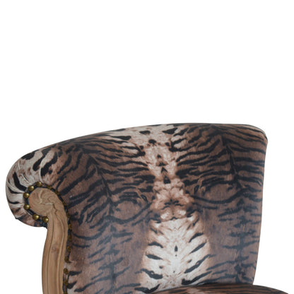 Tiger Printed Studded Chair - Luxe Home Comforts