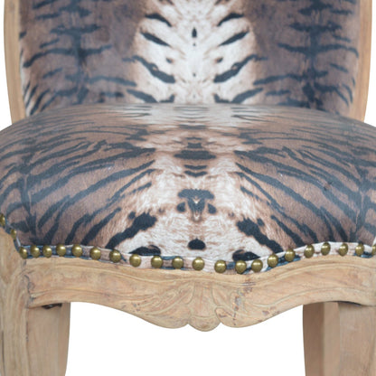 Tiger Printed Studded Chair - Luxe Home Comforts