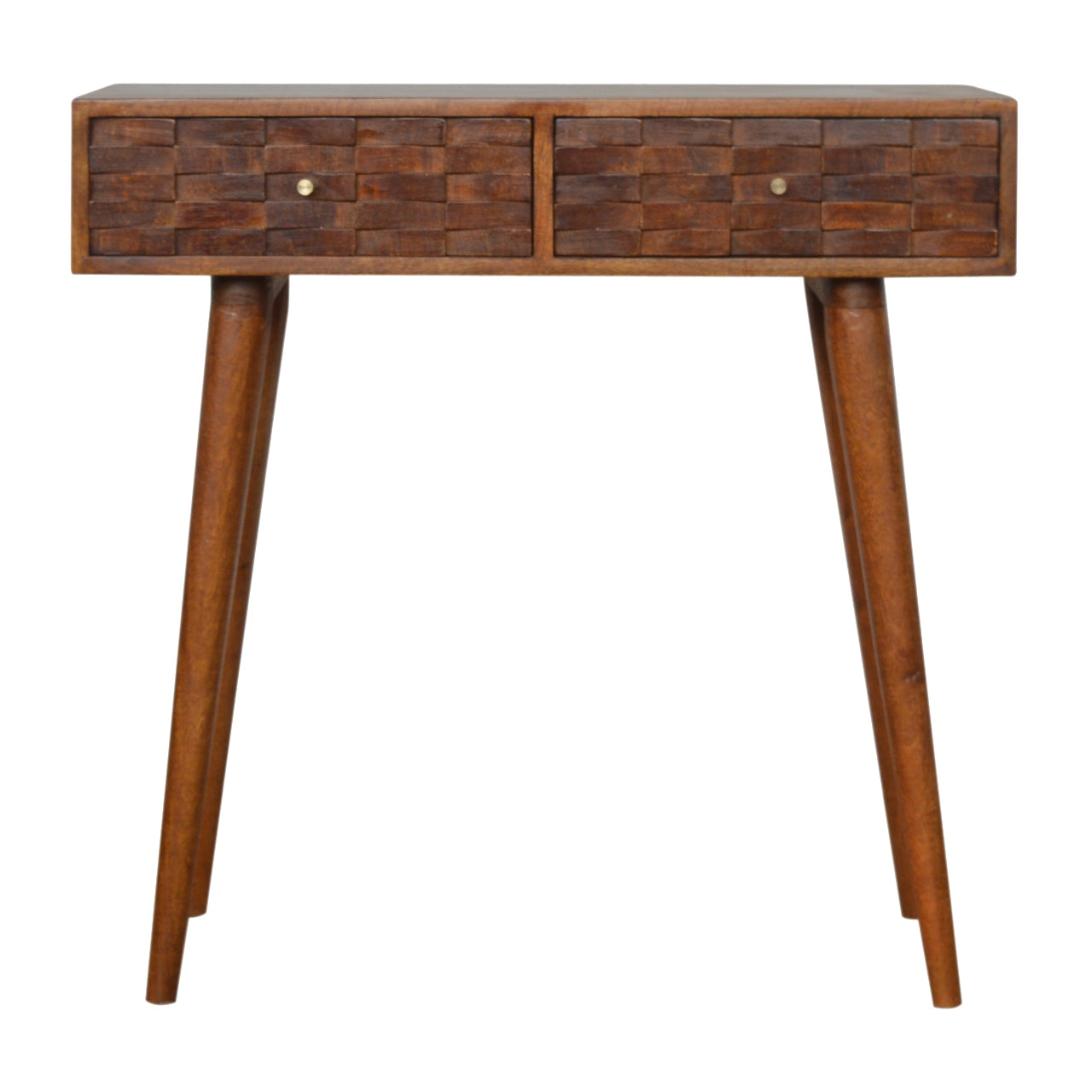 Tile Carve Chestnut Console Table - Luxe Home Comforts