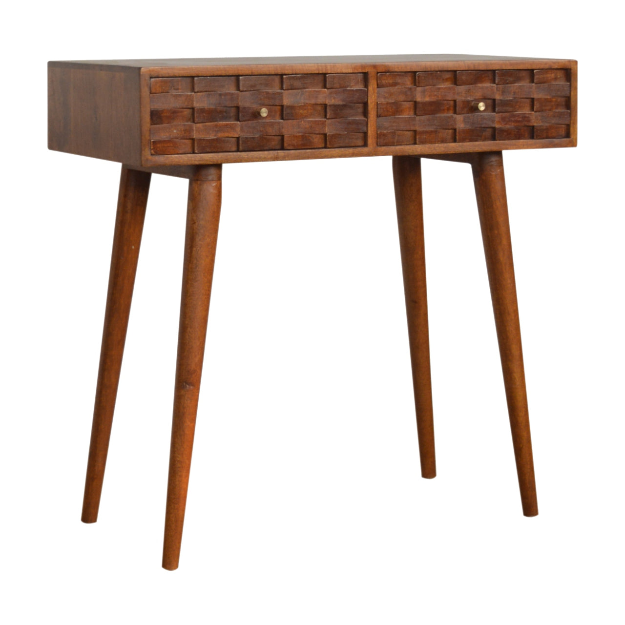 Tile Carve Chestnut Console Table - Luxe Home Comforts