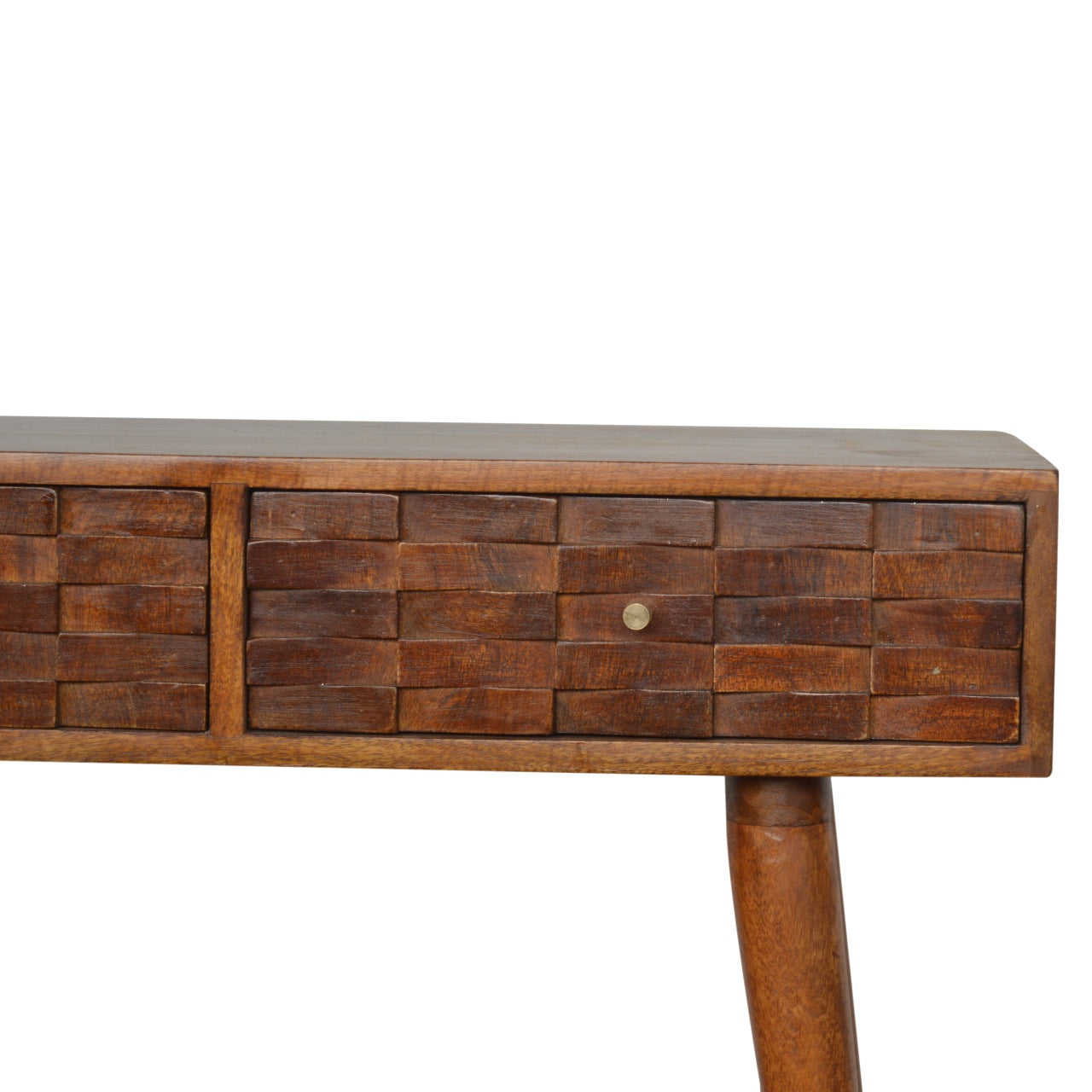 Tile Carve Chestnut Console Table - Luxe Home Comforts