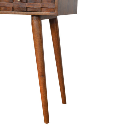 Tile Carve Chestnut Console Table - Luxe Home Comforts