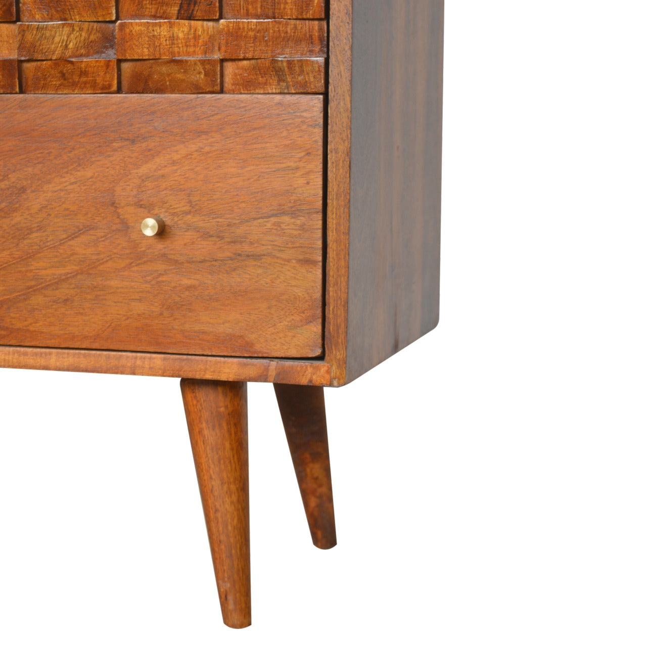 Tile Carved Chestnut Chest Of Drawers - Luxe Home Comforts