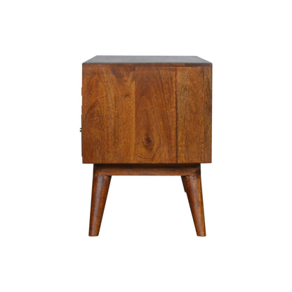 Tile Carved Chestnut TV Unit - Luxe Home Comforts