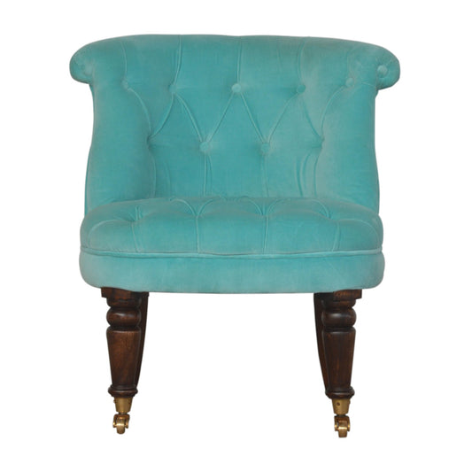 Turquoise Velvet Accent Chair - Luxe Home Comforts
