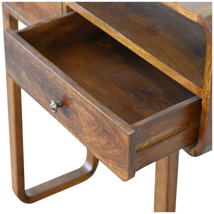 U-Curved Chestnut Console Table - Luxe Home Comforts