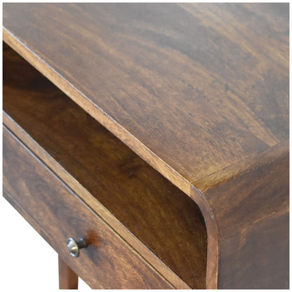 U-Curved Chestnut Console Table - Luxe Home Comforts