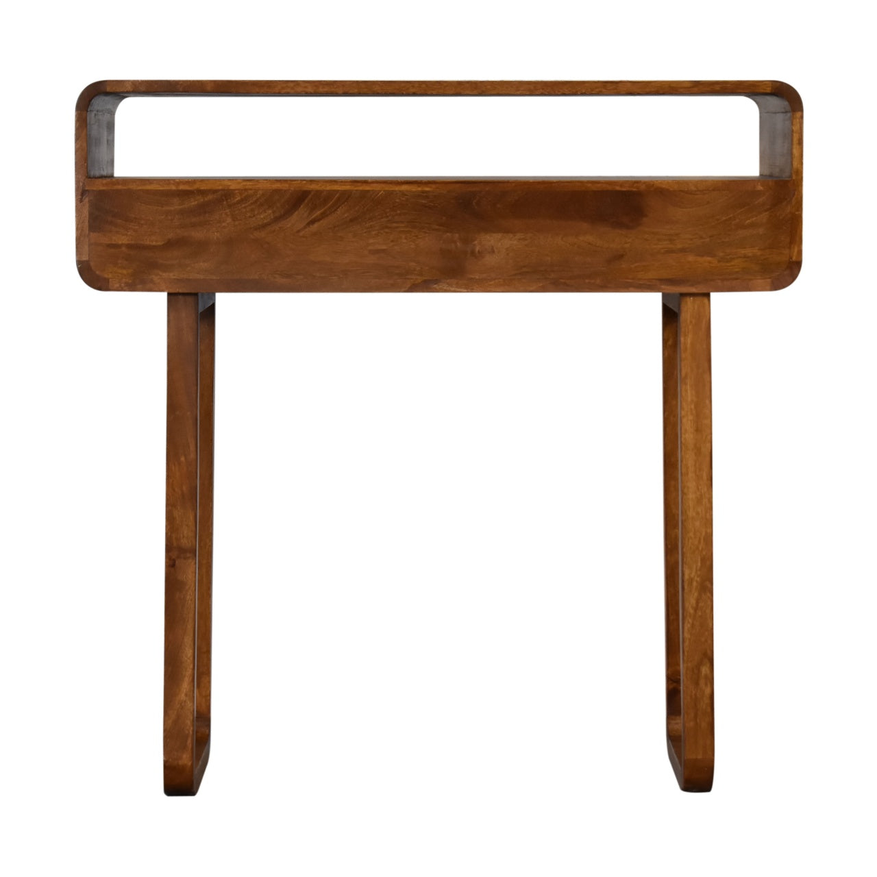 U-Curved Chestnut Console Table - Luxe Home Comforts