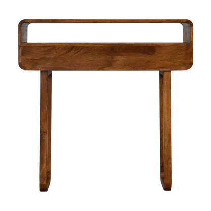 U-Curved Chestnut Console Table - Luxe Home Comforts