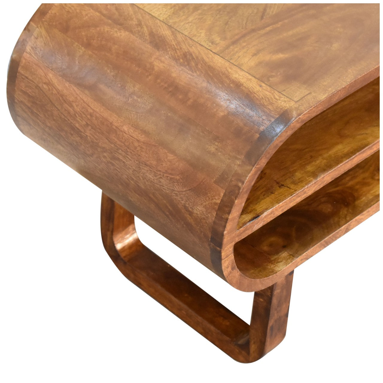 U-Round London Chestnut Media Unit - Luxe Home Comforts