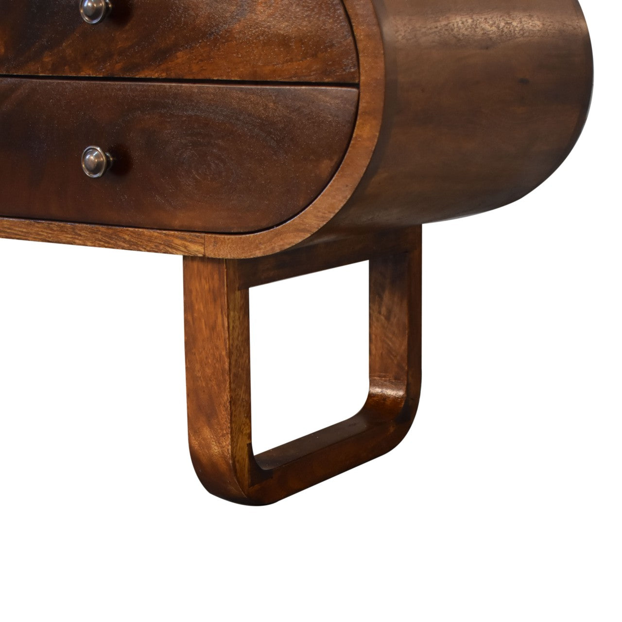 U-Round London Chestnut Media Unit - Luxe Home Comforts