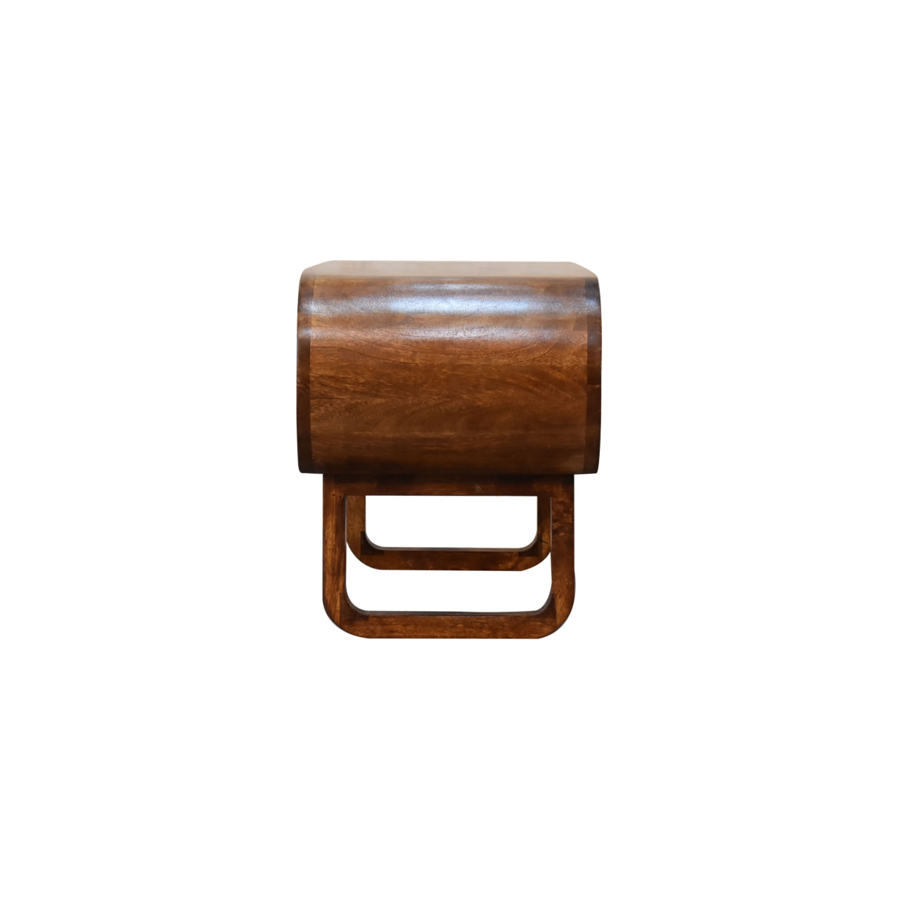 U-Round London Chestnut Media Unit - Luxe Home Comforts