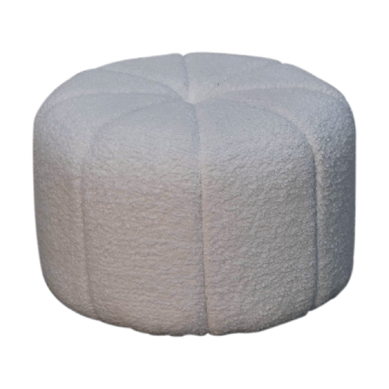 White Boucle Circus Footstool - Luxe Home Comforts