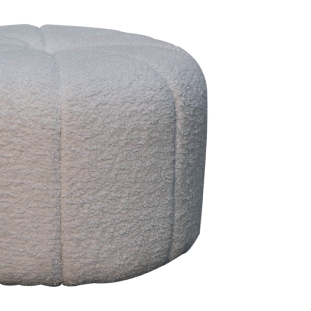 White Boucle Circus Footstool - Luxe Home Comforts