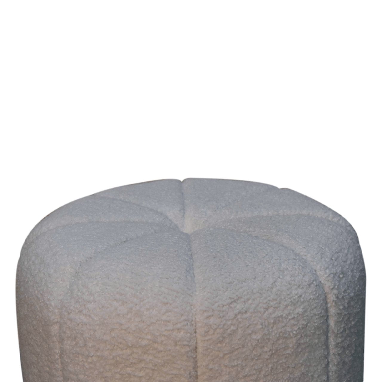 White Boucle Circus Footstool - Luxe Home Comforts
