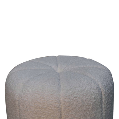 White Boucle Circus Footstool - Luxe Home Comforts