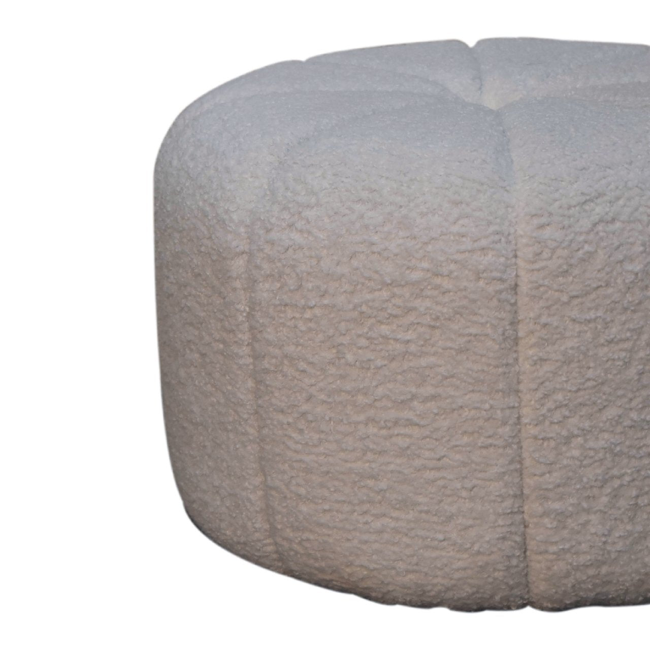 White Boucle Circus Footstool - Luxe Home Comforts
