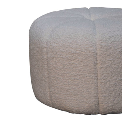 White Boucle Circus Footstool - Luxe Home Comforts