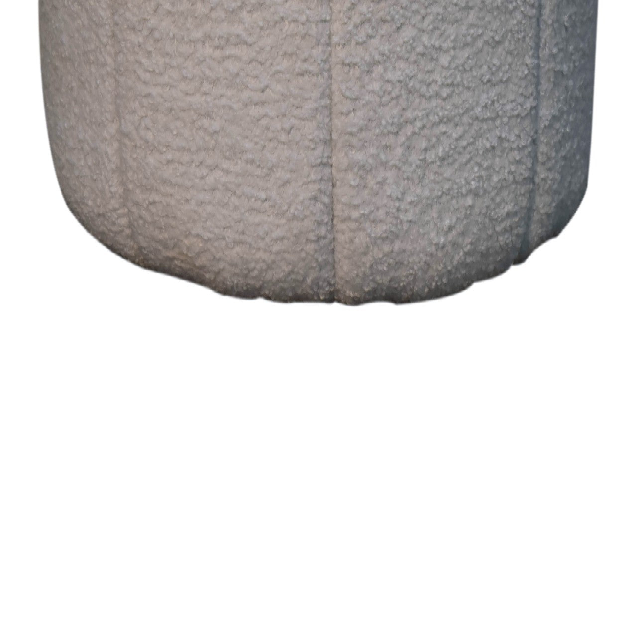 White Boucle Circus Footstool - Luxe Home Comforts