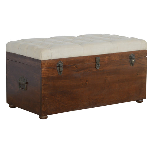White Linen Storage Trunk - Luxe Home Comforts