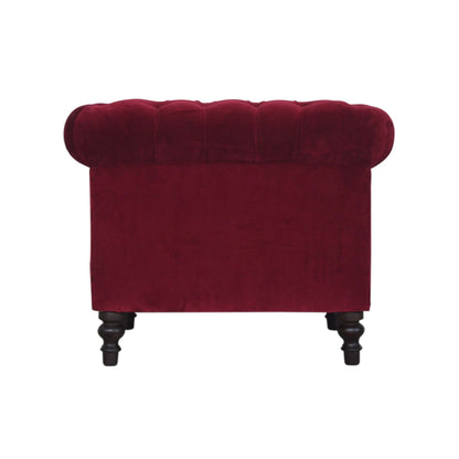 Wine Red Chesterfield Armchair - Luxe Home Comforts