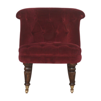 Wine Red Velvet Accent Chair - Luxe Home Comforts