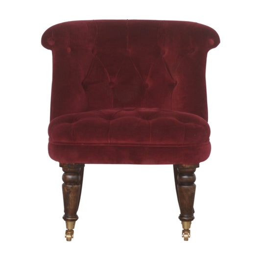 Wine Red Velvet Accent Chair - Luxe Home Comforts