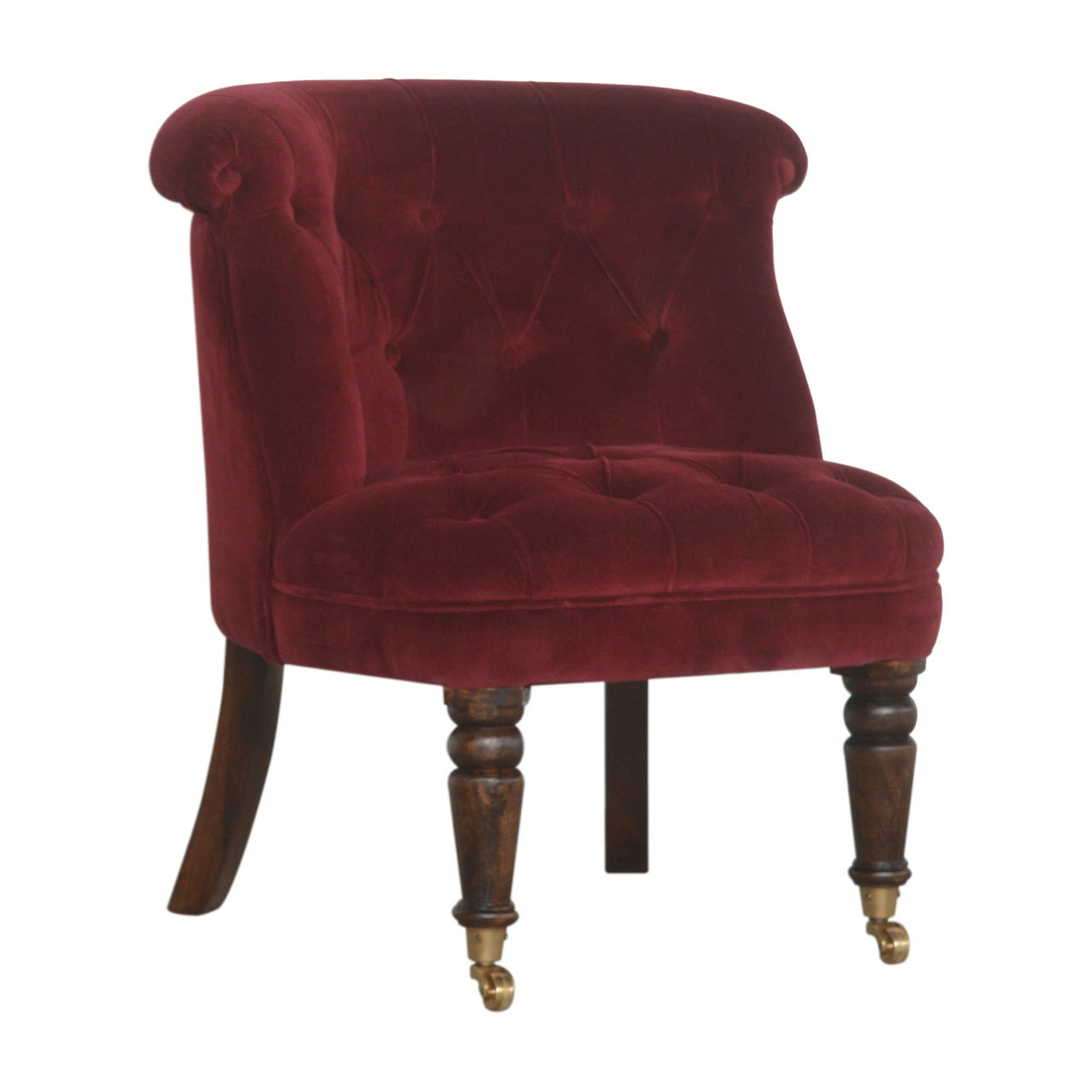 Wine Red Velvet Accent Chair - Luxe Home Comforts