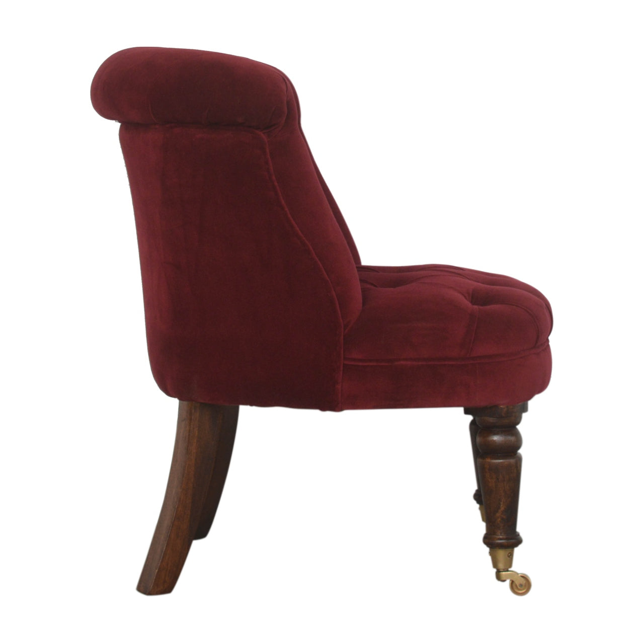 Wine Red Velvet Accent Chair - Luxe Home Comforts