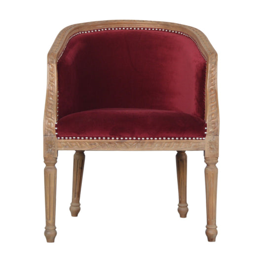 Wine Red Velvet Occasional Chair - Luxe Home Comforts