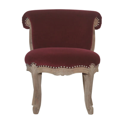 Wine Red Velvet Studded Chair - Luxe Home Comforts