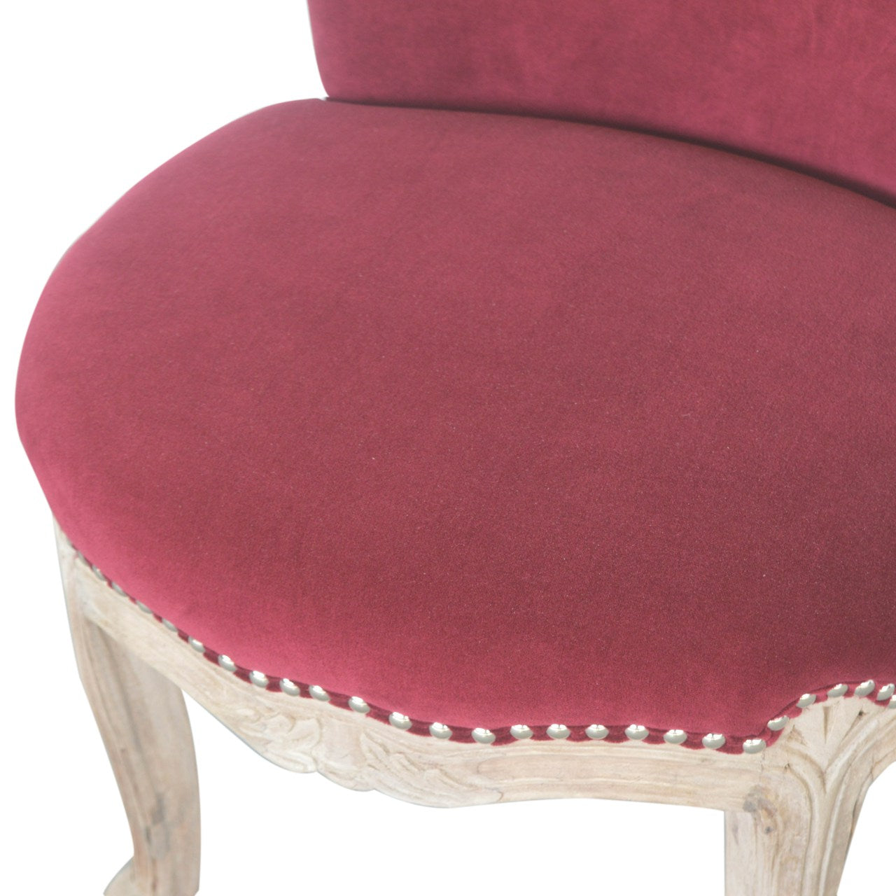 Wine Red Velvet Studded Chair - Luxe Home Comforts