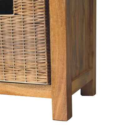 Rattan Basket Linen Bench - Luxe Home Comforts