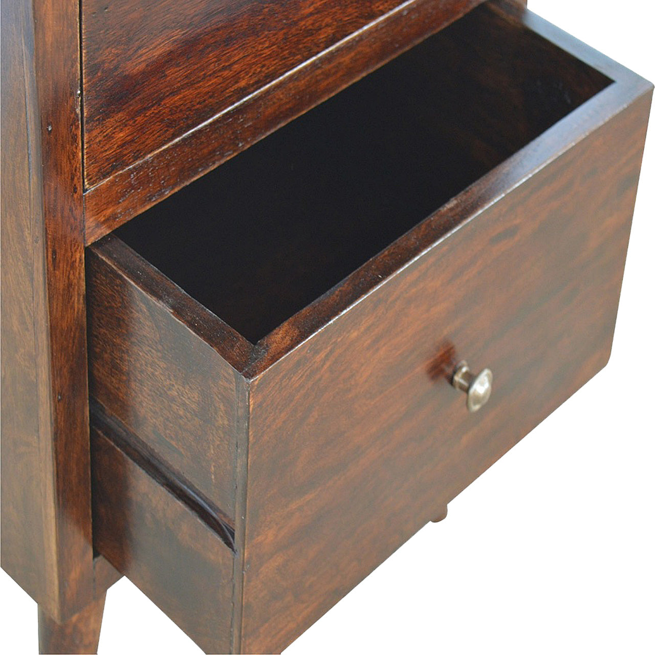 Walnut 2 Drawer Nordic Bedside Table